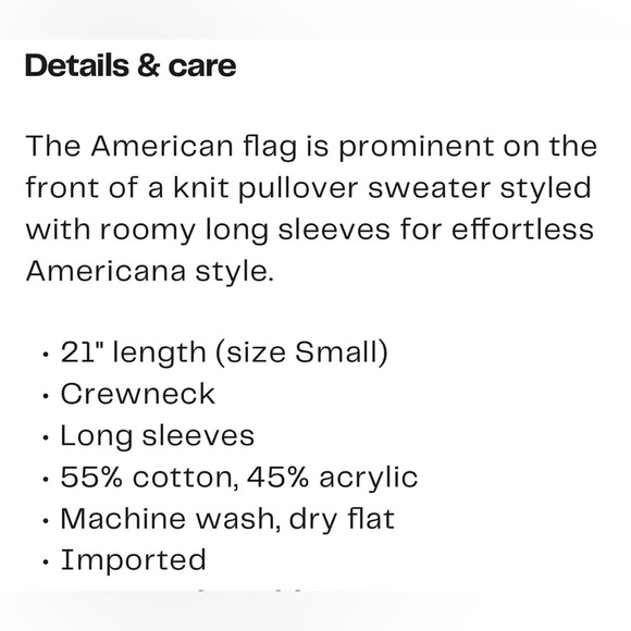 Vigoss Women's American Flag Pullover White Sweater USA 🇺🇸 NWT M - Picture 4 of 7